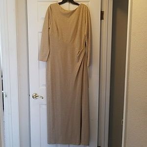 Beautiful gold mesh color evening gown